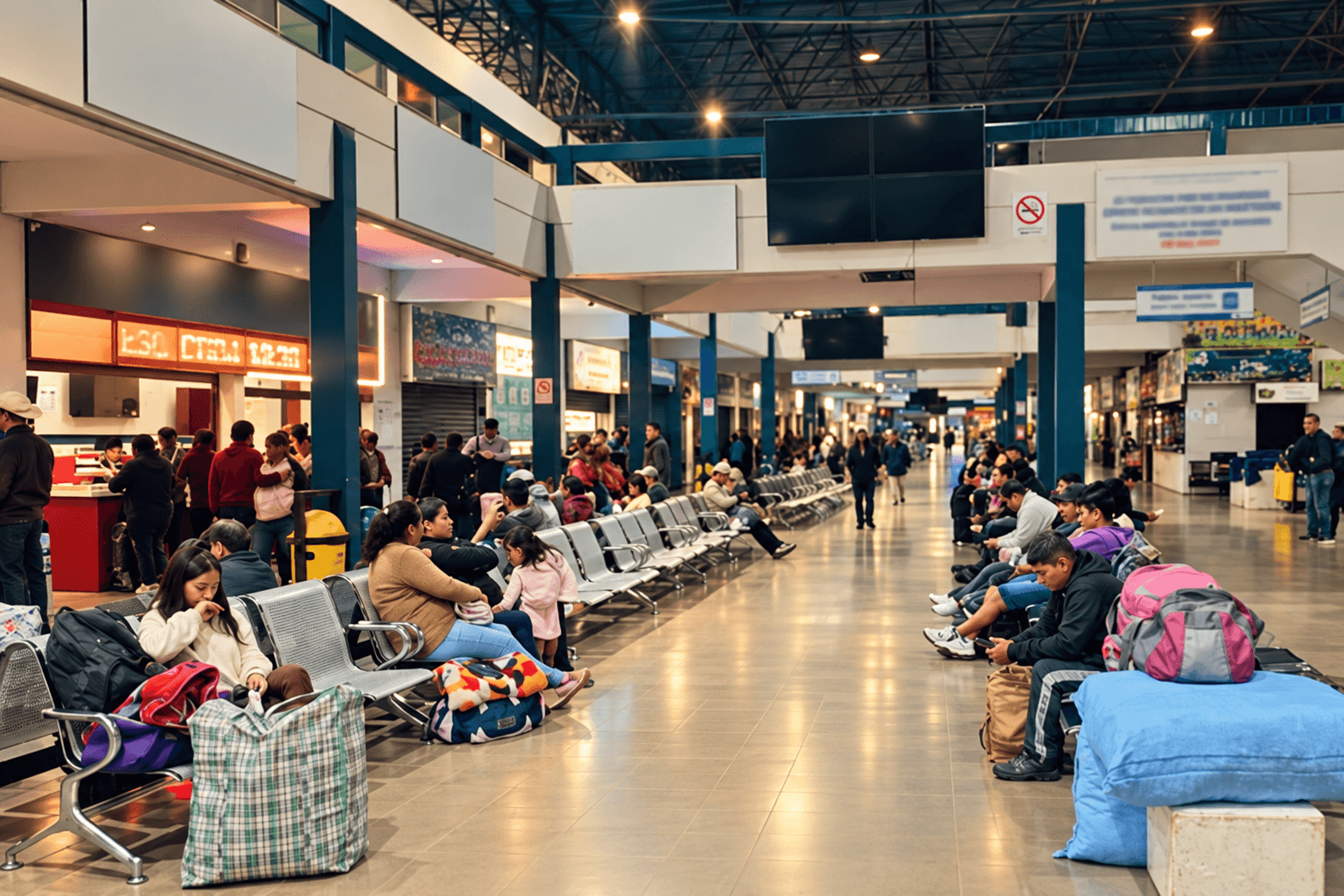 Sala de espera de la Terminal Bimodal Santa Cruz